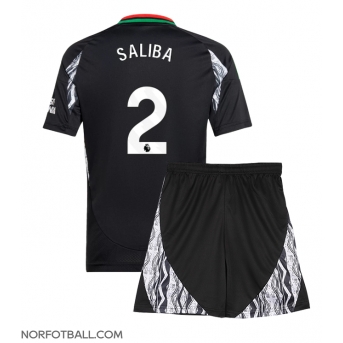 Billige Fotballdrakt Arsenal William Saliba #2 Replika Bortedraktsett Barn 2024-25 Kortermet (med bukser)